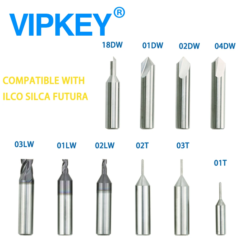 Key Machine Cutter 01D 01LW End Mill 01T Tracer Point Compatible with Silca Futura Key Copy Duplicator Machine Locksmith Tools