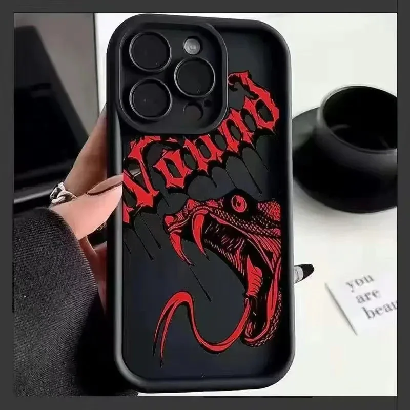 New Snake Graphic Phone Case For iPhone 14 Pro Max 15 11 Pro Max 12 13 Pro XS Max XR 7 8 Plus SE 2020 Shockproof Silicone Cover