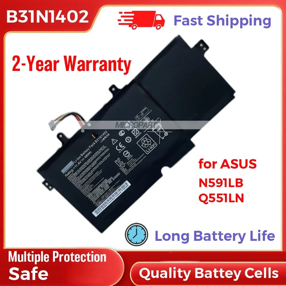 Li-Ion B31n1402 Batterijvervanging Voor Asus N591lb Q551ln Laptops Lange Batterijduur 11.4V 48wh