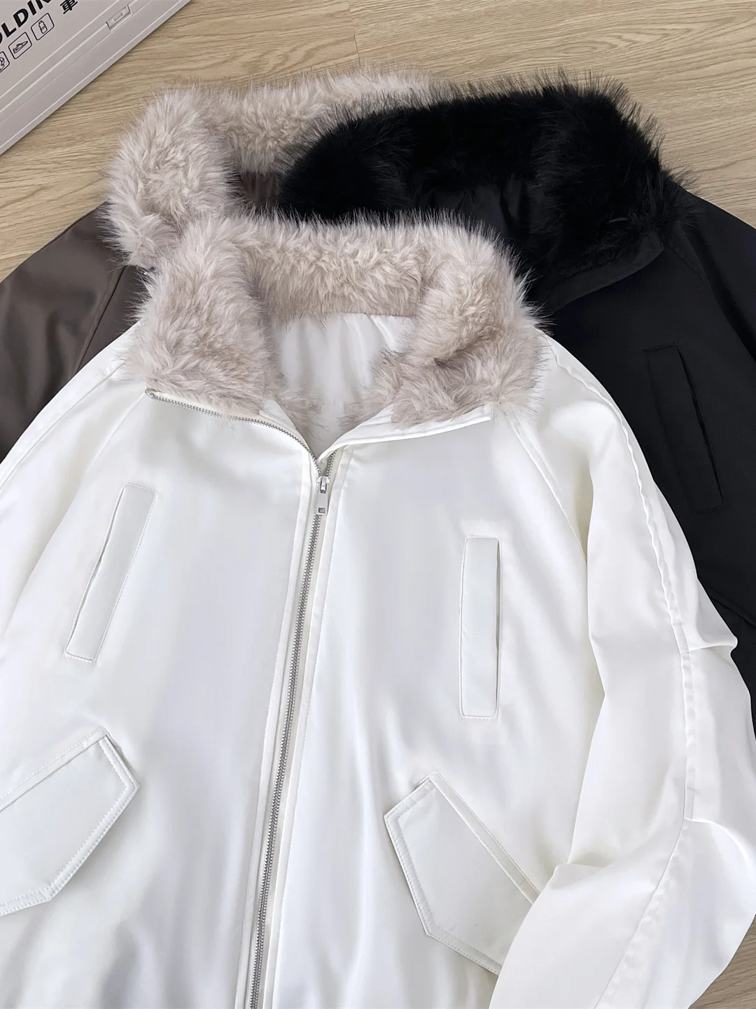 

Thiened Fur Collar down Cotton Jaet Men's Winter Cotton Coat Warmth Vintage Parka American Sle Long Sve Regular Length