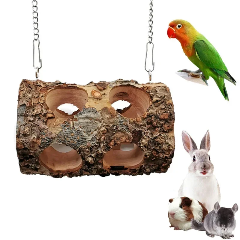 Pet Hamster Toy Natural Apple Tree Branch Teeth Grinding Playing Standing Cage Toy Rabbit Chinchilla Small Animal Supplies New view 5