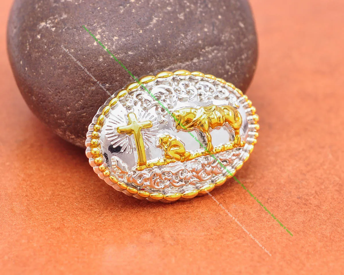 

10 шт. золотистый Серебристый молитвенный крест Cowbooy веревка аксессуары для кожевенного ремесла ремень лошадь седло зажим головной убор зажим