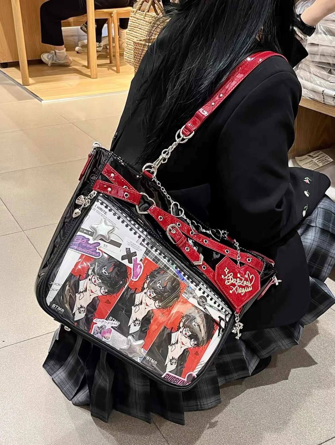 JIAERDI Pu Y2k Aesthetic Underarm Bag Women Fashion Gothic Belt Ita Bags Streetwear Girls Trendy Shoulder Handbag Bolso Mujer