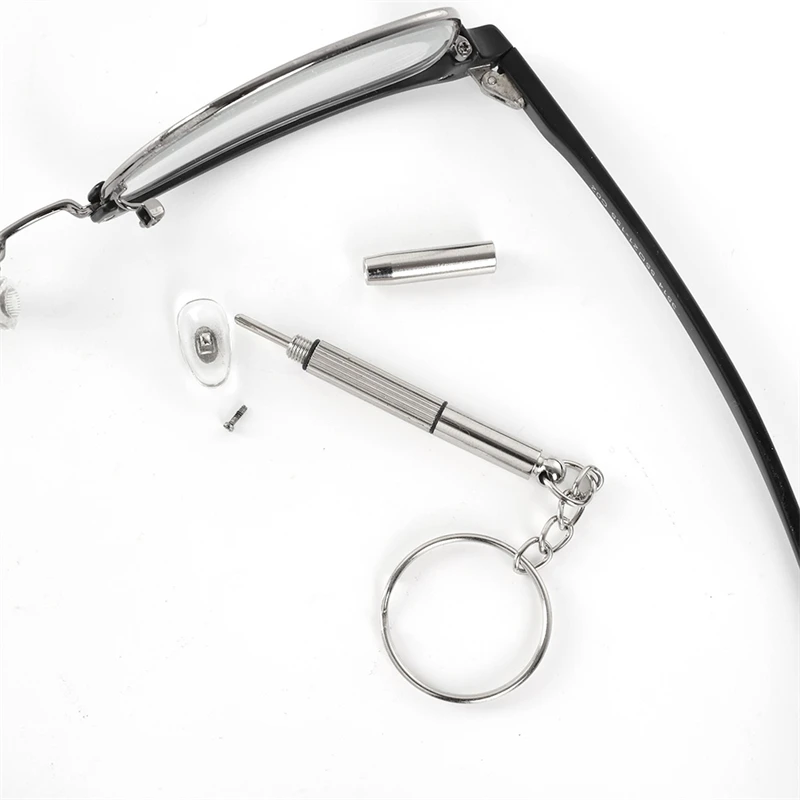 Mini-Handbrillen-Schraubendreher, 3-in-1-Brillenreparatursets, Multifunktions-Schraubendreher-Set für Sonnenbrillen, Uhren und Brillen mit Schlüsselanhänger – Detail 10