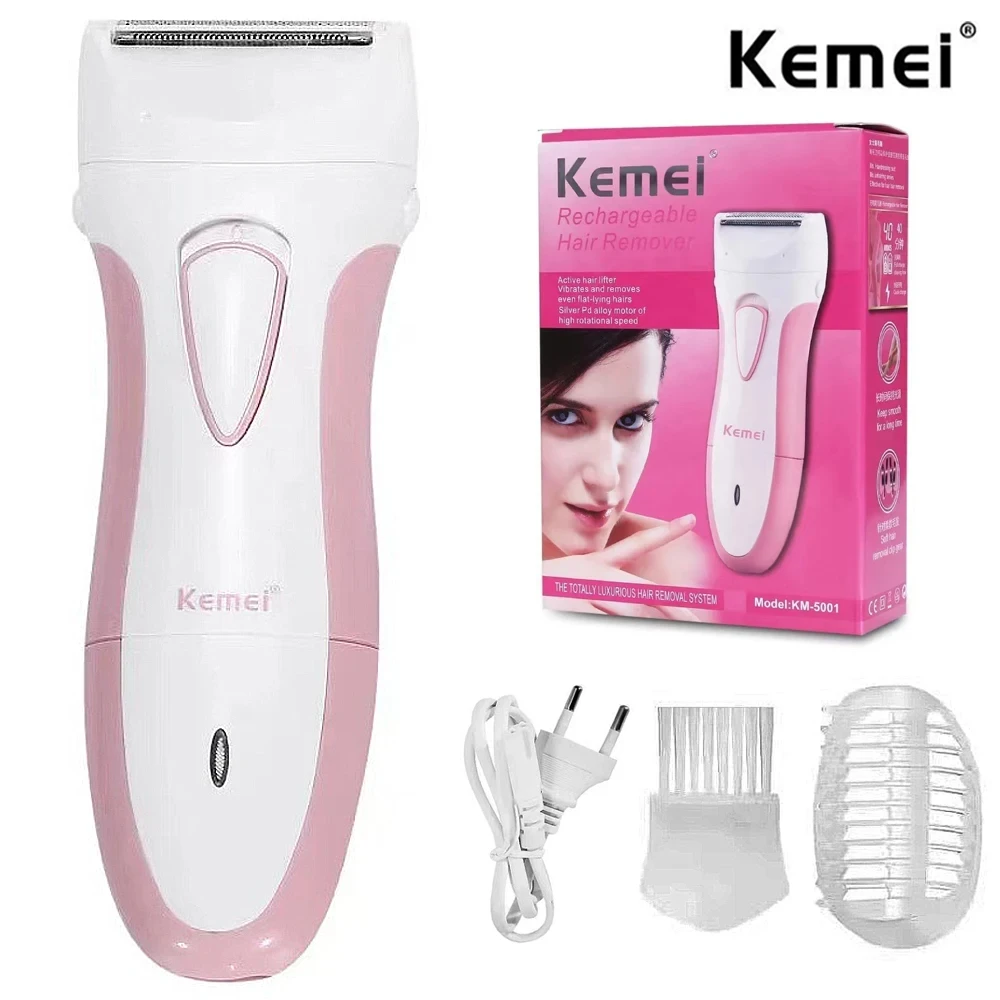 Kemei KM-5001 Electric epilator women Waterproof shaver pubic hair Bikini Underarm body lady Epilator Hair Removal