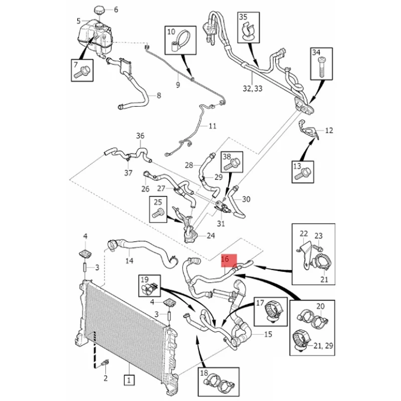 

31474851 Water pipe (thermostat) XC 90