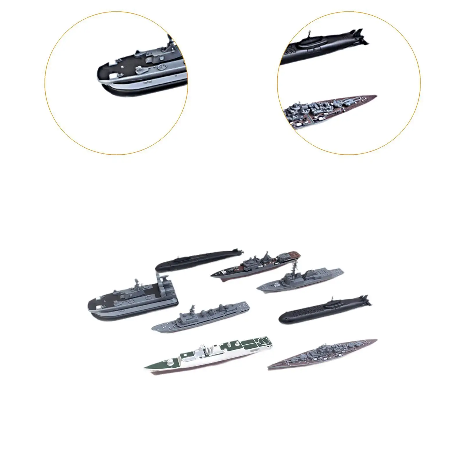 8Pcs 4D Ship Model Toy Miniature Boat Puzzles Unfinished Guard Ship Model Simulation Toy for Collectibles Adults Gift