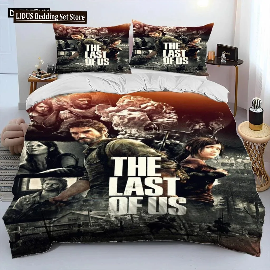 The Last Of Us Horror TV Game Pedro Comforter Bedding Set,Duvet Cover Bed Set Quilt Cover Pillowcase,king Queen Size Bedding Set