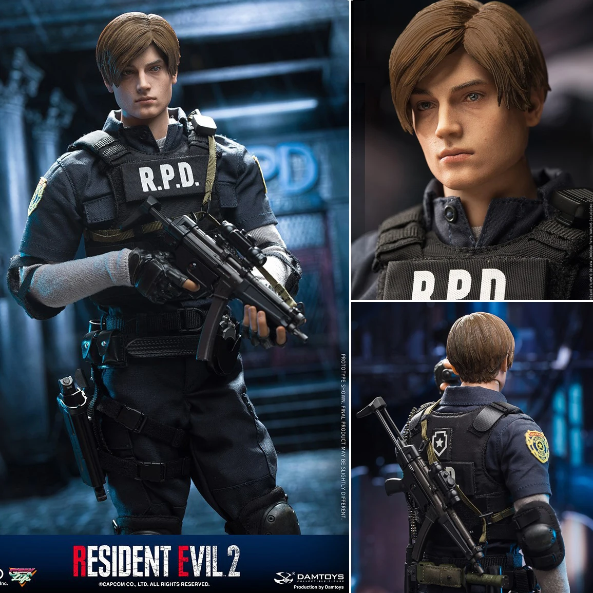 Original NAUTS DAM DAMTOYS DMS030 1/6 RPD Police Officer Leon Kennedy Movable Action Figure About 30CM high