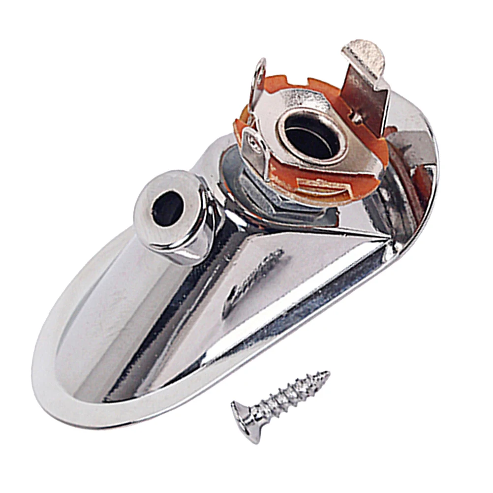 

Boat Socket Guitar Jack Plate Plug Input Output 1 4 Inch Electric Bass Accessories Durable Chrome Plating Replacement Parts