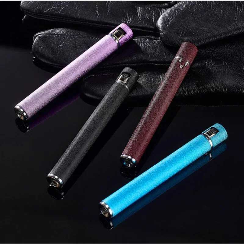 2024 Mini Compact Open Flame Lighter Fire-free Butane Gas Metal Cigaretteshaped Grinding Wheel Lighters Smoking Accessories Cute