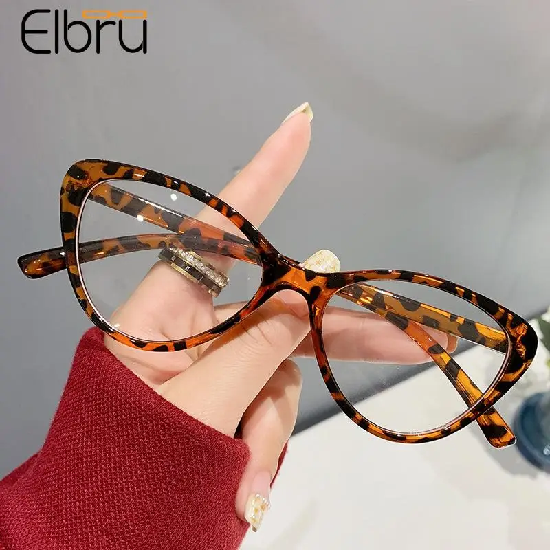 

Elbru Women Sexy Cat Eye Myopia Glasses Nearsighted Anti Blue Light Triangle Cateye Eyeglasses Frame Eyewear Diopters 0-1-2-3-4