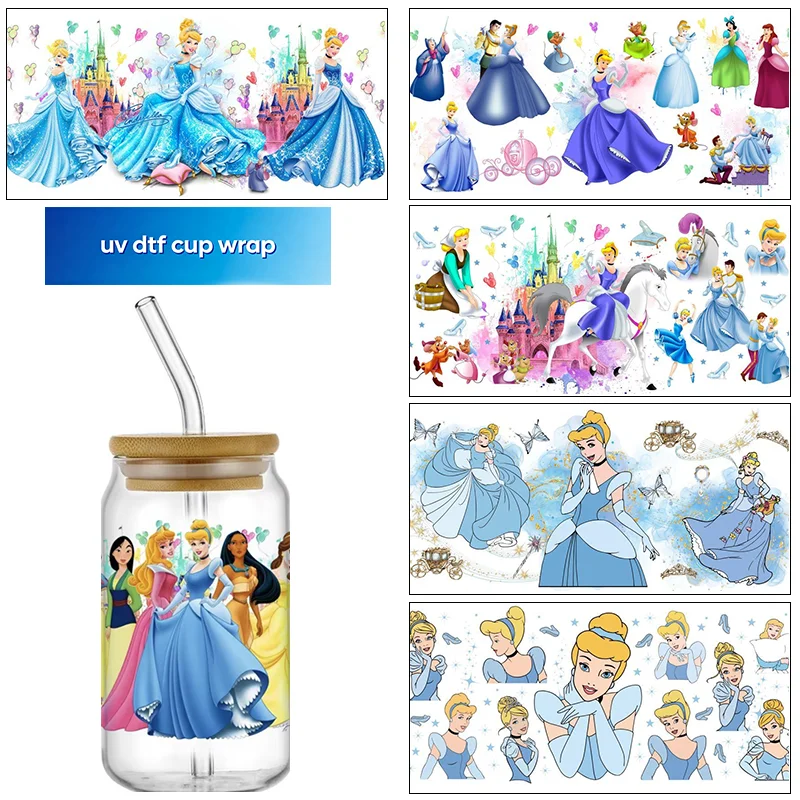 popular cartoon design uv dtf stickers cup wrap wall wrap table wrap 16oz Libbey Glass Sticker Can Tumbler