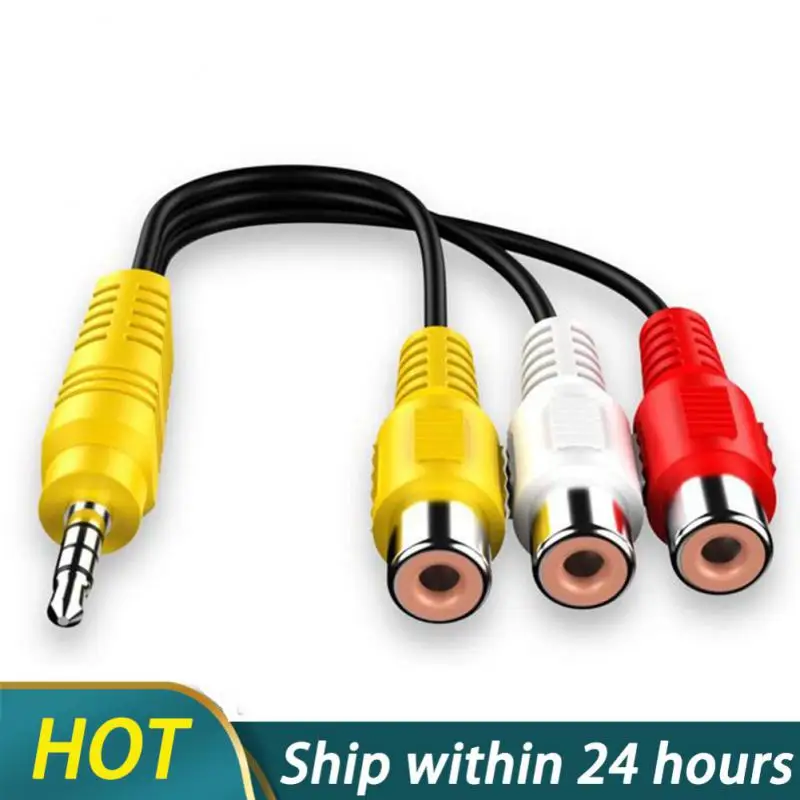 Untuk TCL 3.5mm steker Jack kabel RCA 3.5 Aux laki-laki ke 3 RCA perempuan adaptor Mini Aux Stereo Audio Video AV kabel adaptor