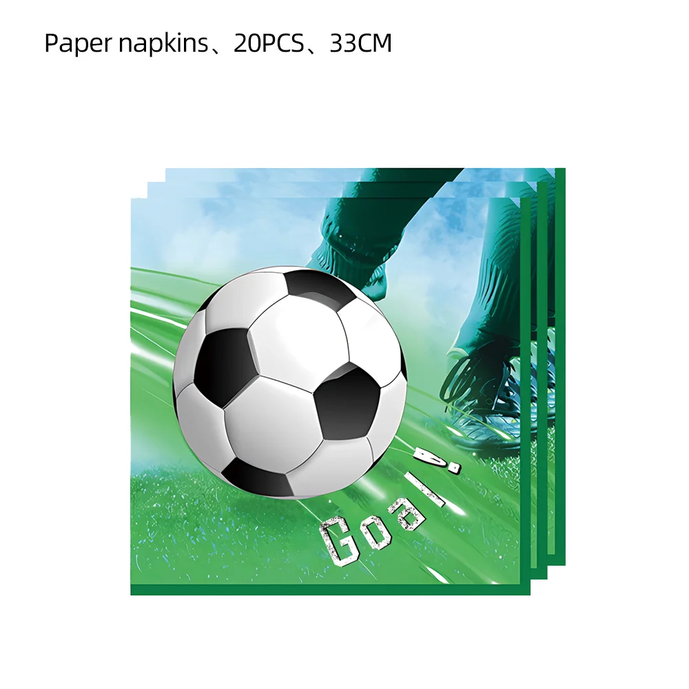 Disposable Colorful Printed Napkins Soccer Football Cafe Party Wedding Square Paper Napkin Baseball Meal Mat Food Grade Napkin