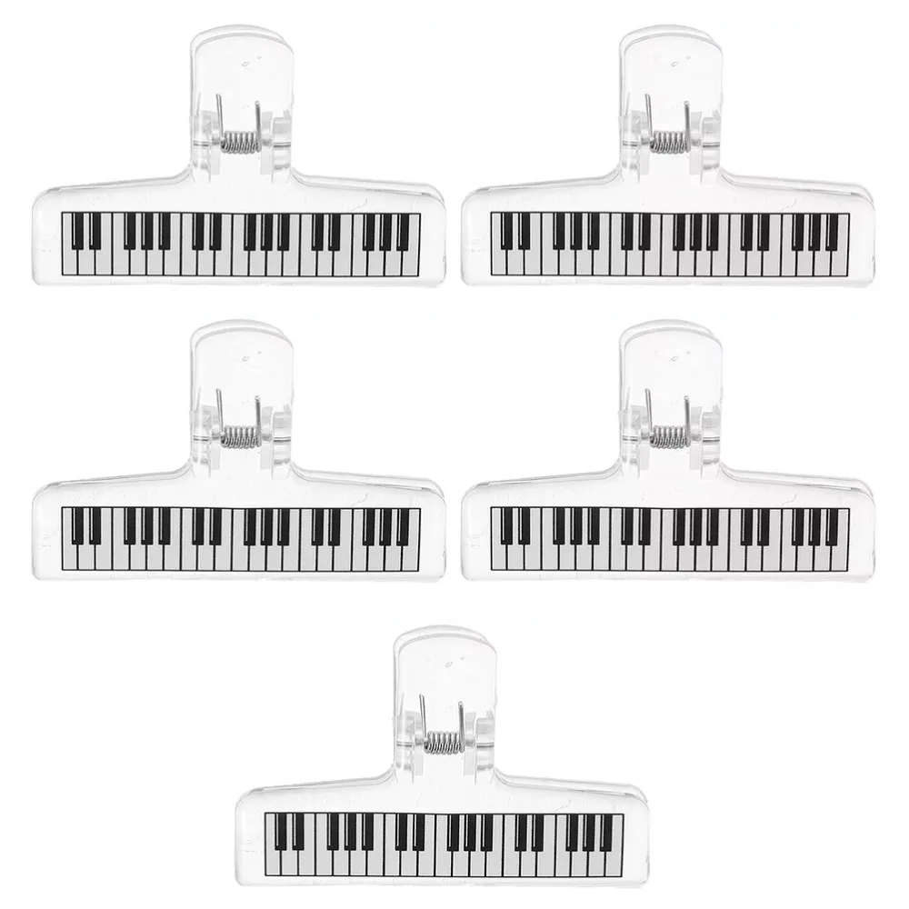 

5Pcs Transparent Acrylic Acrylic Music Stand Strong Grip Test Paper Organizer Score Holder Piano Pattern Anti-slip