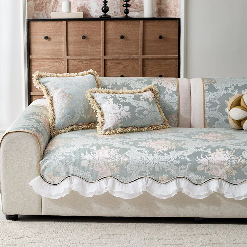 Luxury Jacquard Sofa Cover Home Decoration Anti-slip Couch Seat Cover Living Room Armchairs Protective Cover Sofa Cushion Towel