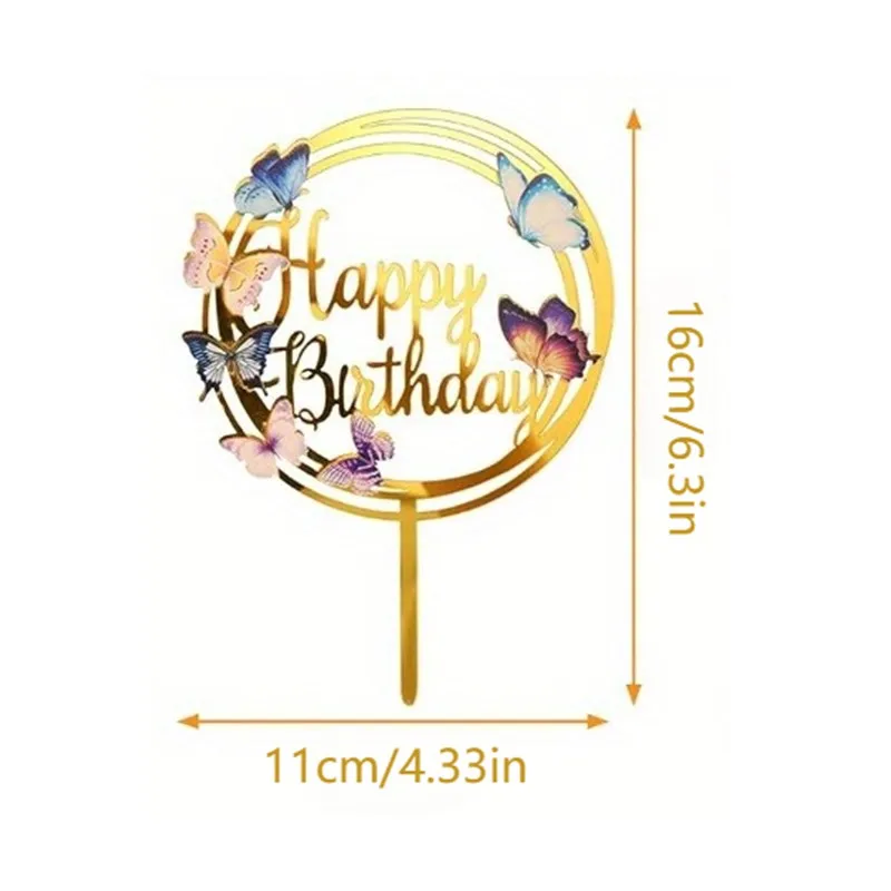 أغطية كعكة مطبوعة حسب الطلب - زينة حفلات أعياد الميلاد من الأكريليك مع حوامل، للكب كيك والحلويات والاحتفالات (Asso)