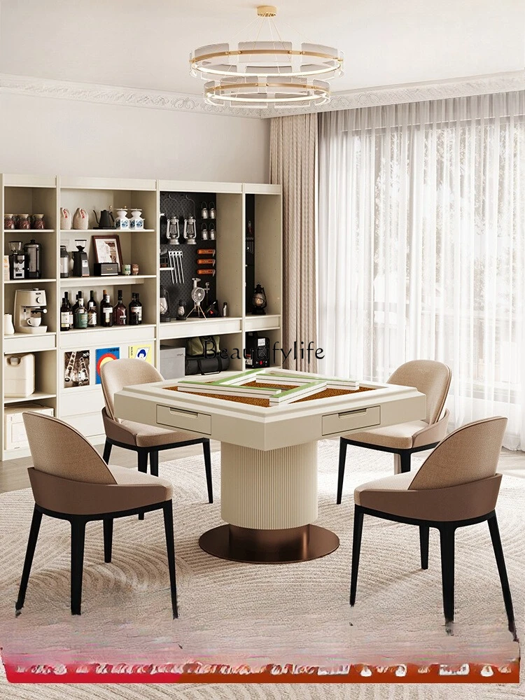 

Dining table mahjong table integrated household automatic