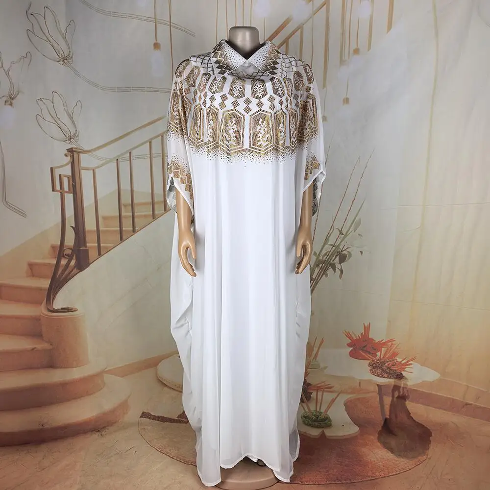 Conjunto de Dos Piezas de Lujo en Chifón, Ropa Africana de Talla Grande, Elegantes Vestidos Turcos para Mujer, Talla Única, Moda 2026
