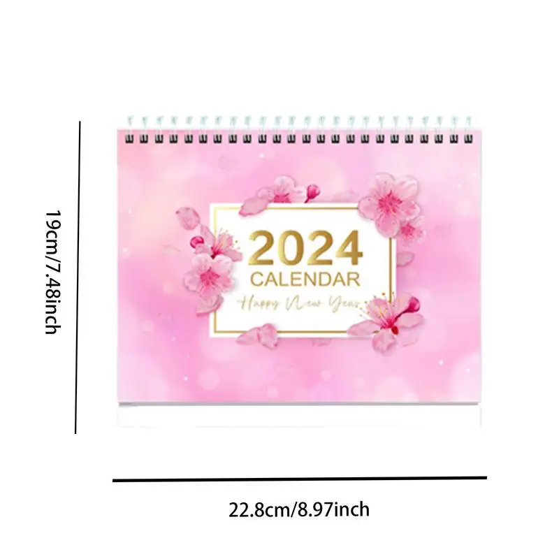 Cute Spiral Stand Up Calendar for Desk, Mensal, Decorativo, 12 Meses, Casa, Escola, Sala de Aula, Trabalhar