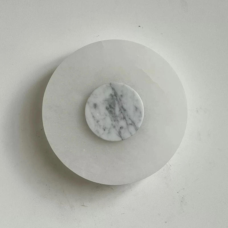 

Vintage Marble Wall Lamp Modern Minimalist Sconce for Living Room Sofa Background Bedroom Bedside Creative Decor Light