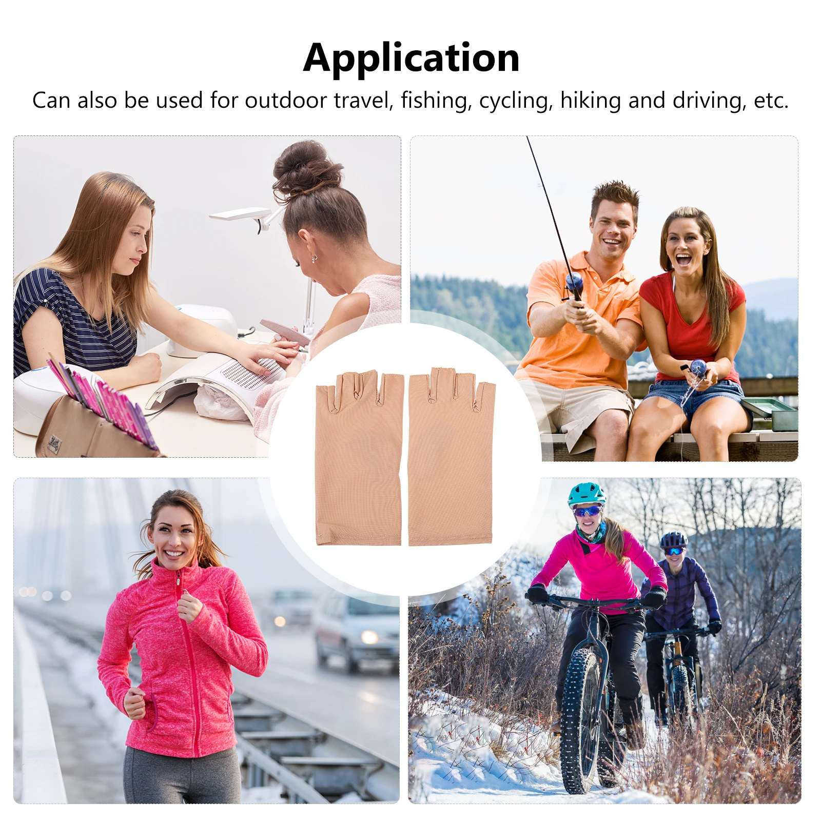 

1pcs 1 Pair Anti-Uv Gloves Fingerless Manicure Sunscreen For Nail Art Protection Outdoor Travel Fishing Cycling Hiking Driving