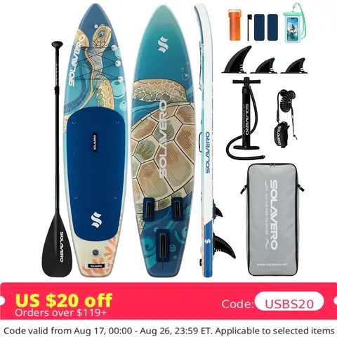 Stand Up Paddle Board, Inflatable Paddle Board with Premium Accessories, SUP Board with Non-Slip EVA Deck, Suitable for Sea Lake