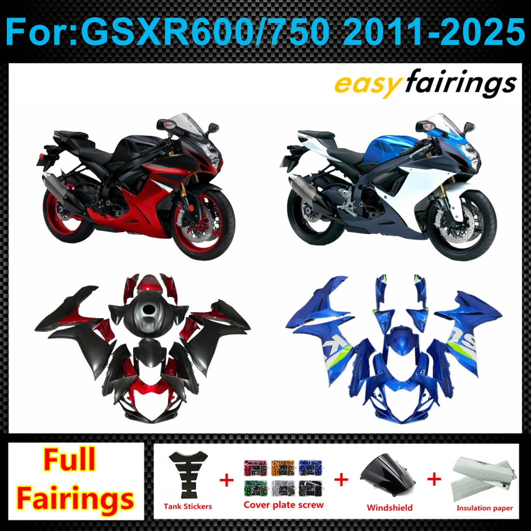 New ABS Injection Motorcycle Full Fairing Kit Fit For GSXR600 GSXR750 GSXR 600 750 K11 2011‑2026 Bodywork Panels Fairings Set