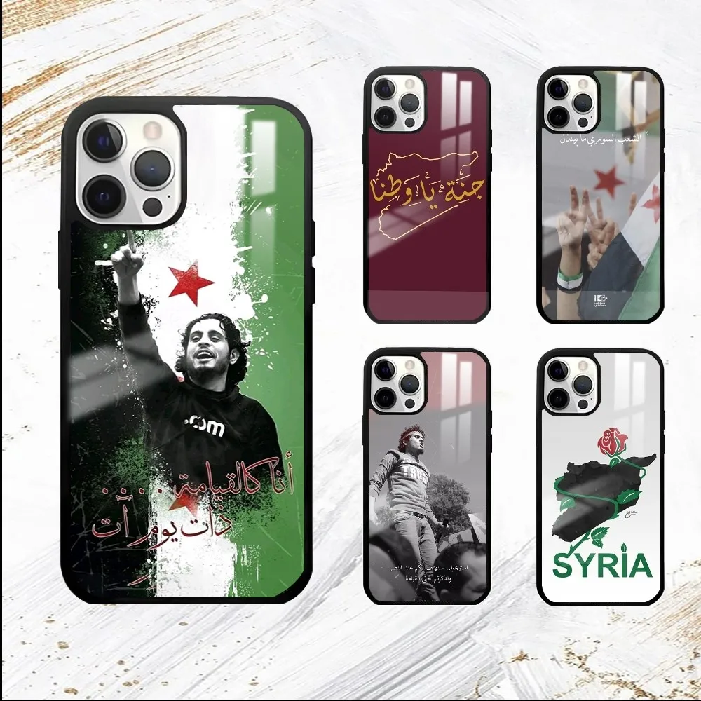 Syrian Revolution Flag Phone Case For iPhone 16 15 14 13 12 11 Pro Max Plus Mini PC Mirror Fashion  phone case