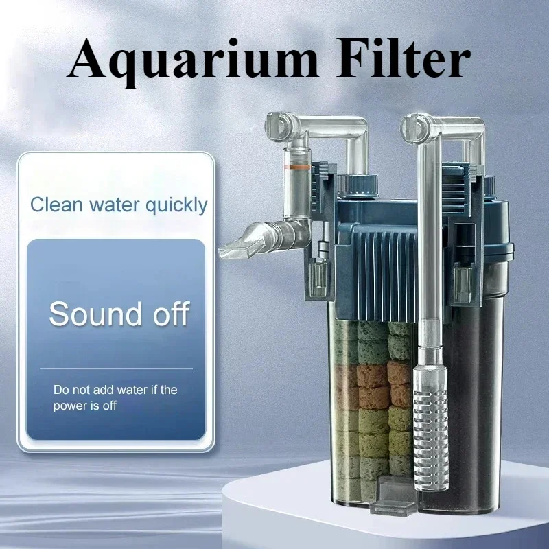 Fish Tank Filter Aquarium Wall Mounted External Filter 220V Fish Tanks Silent Clean Water Circulation Aquariums Accessories