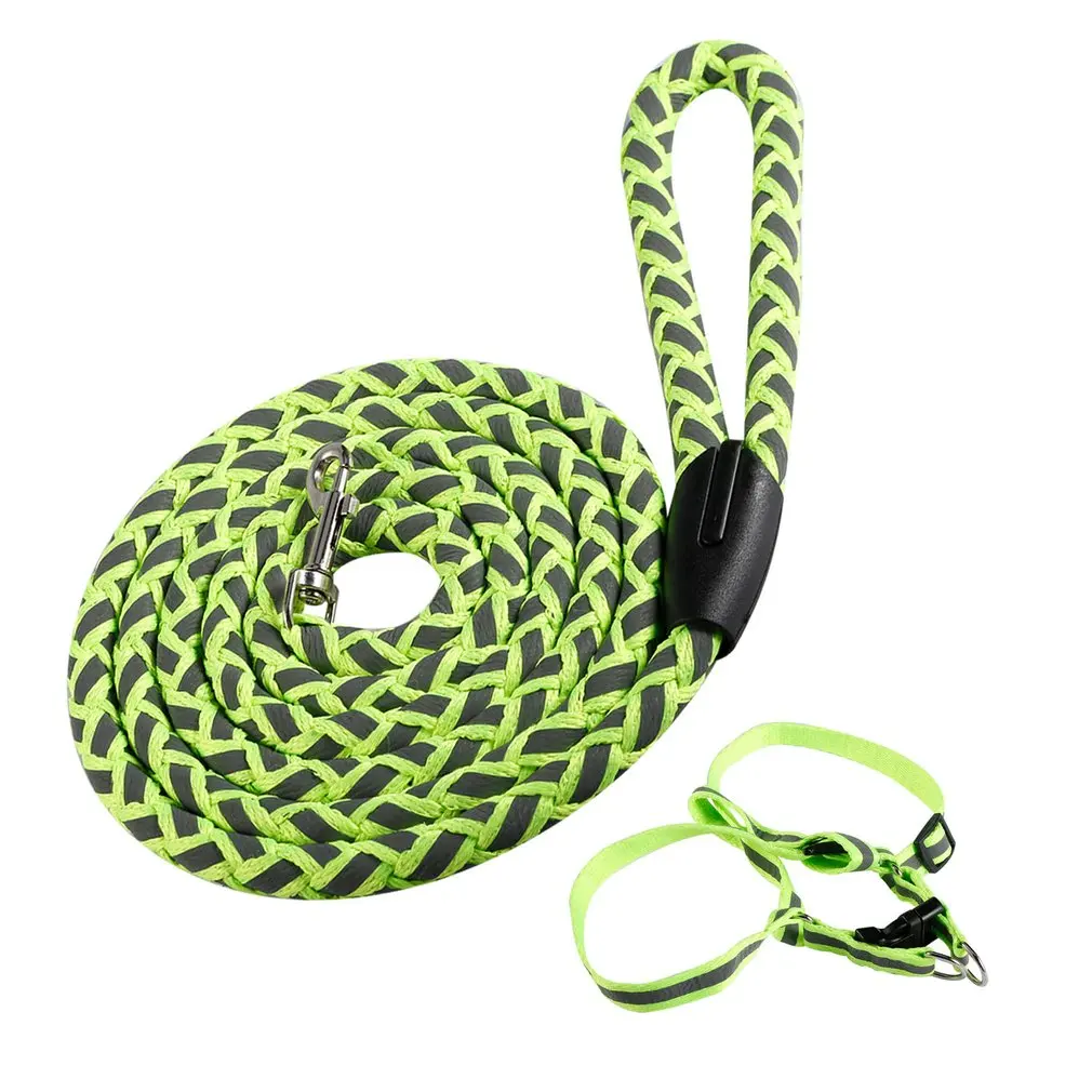Reflective Nylon Leashes Pet Dogs Chain Traction Rope Leads for Running Free Hands Rope Chain for Small Large Dogs