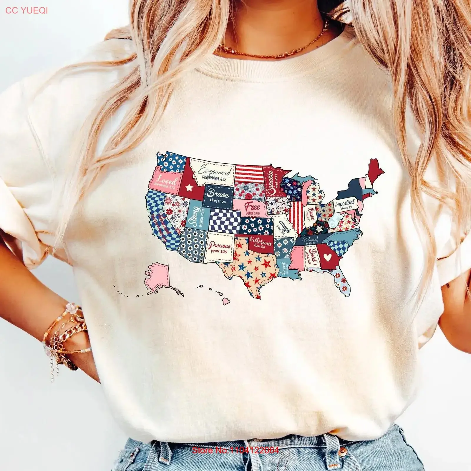 Retro America USA Map T Shirt 4th of July United States Independence Day vintage Washed Unisex Stretched Slightly Casual