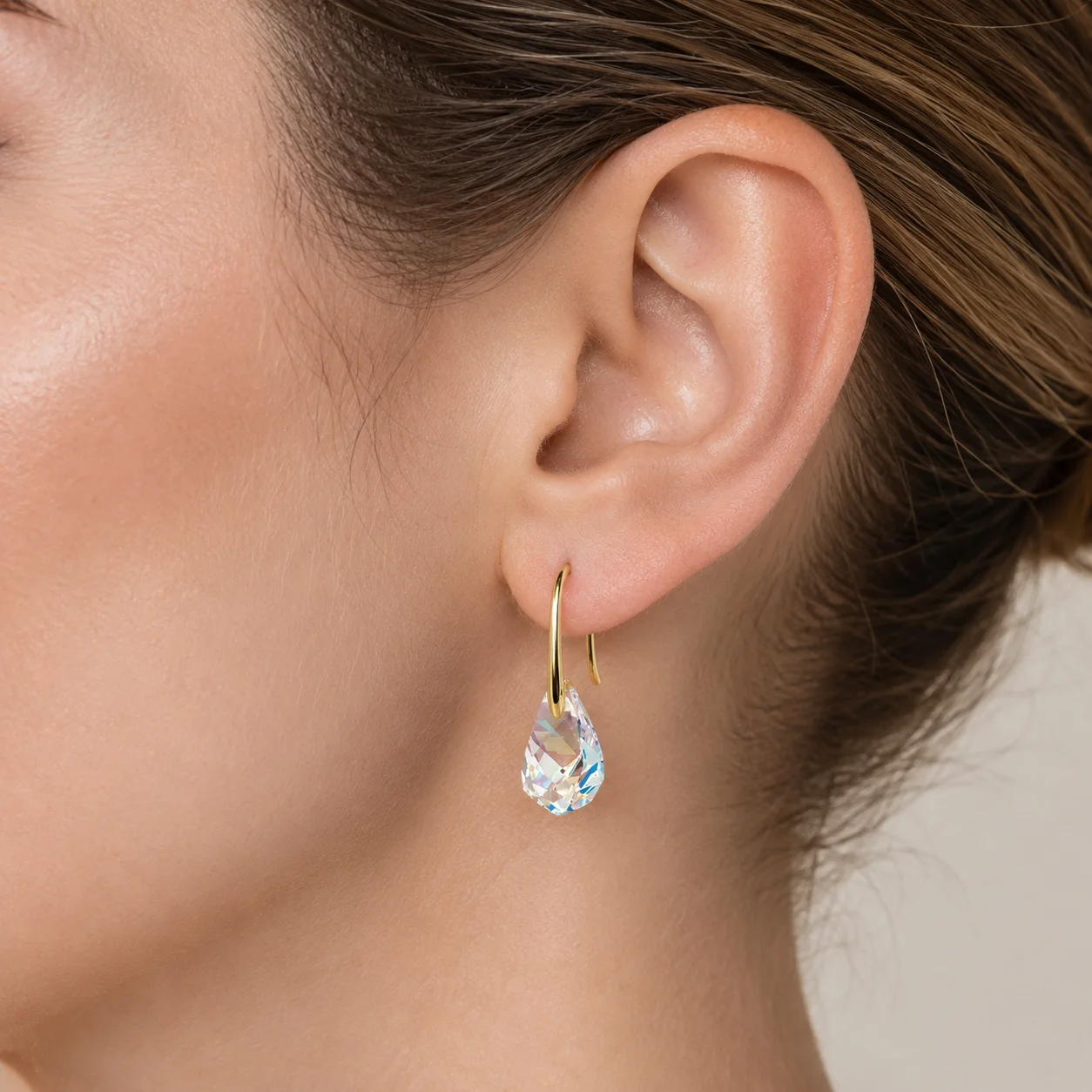 Daisini Elegant Swarovski Crystals Drop Earrings Quality Brass Jewelry with 18k Yellow Gold Plated  Luxury Custom Gemstone