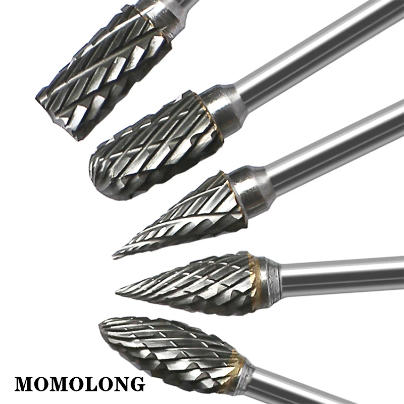 10 pezzi fresa in carburo di tungsteno fresa rotante a cono in acciaio Hss Set trapano diamantato 1/8 "gambo