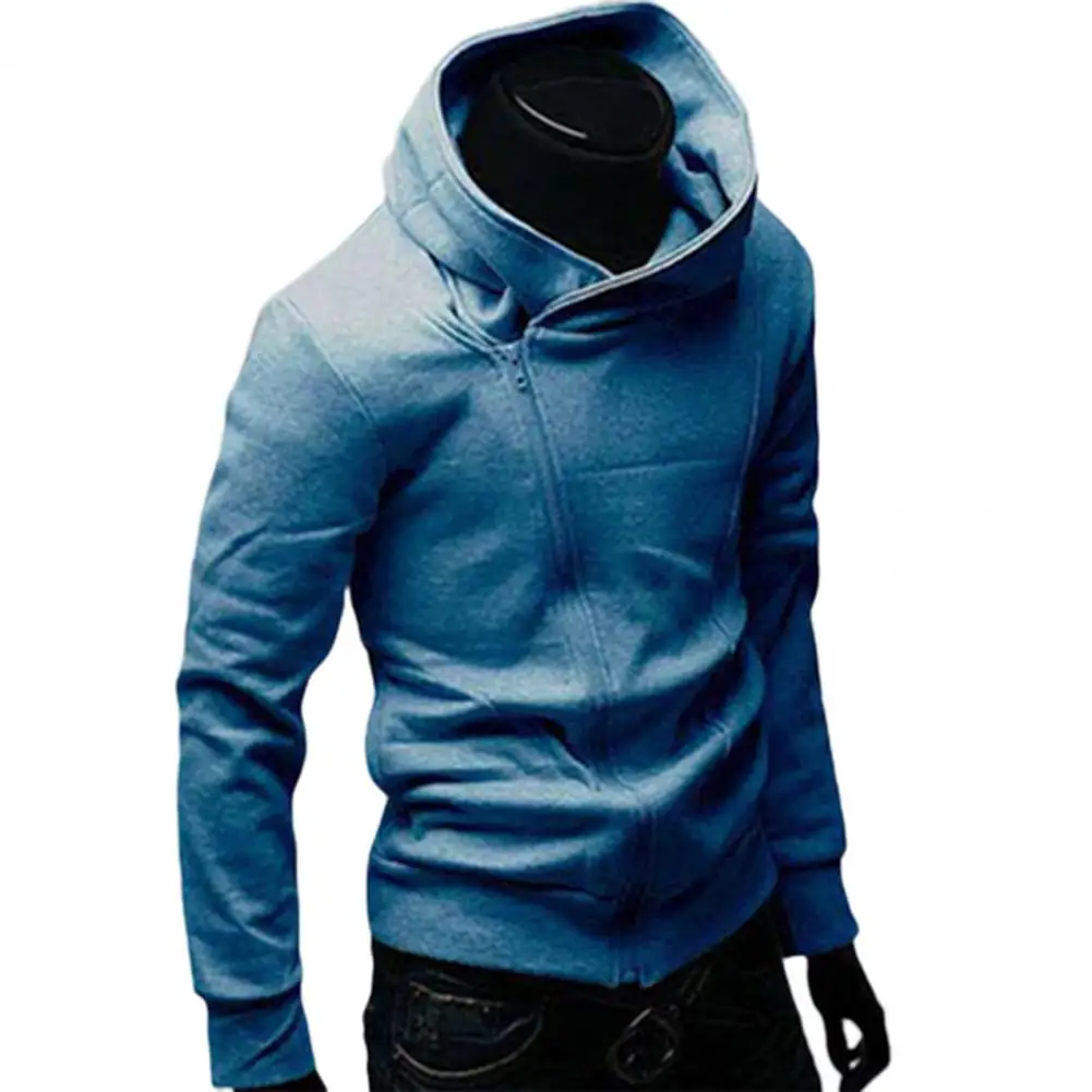 Autumn Men Turtleneck Sweatshirt Long Sleeve Diagonal Zipper Sports Hoodie Coat Casual Tracksuit Male Hip Hop Sweatshirt Tops