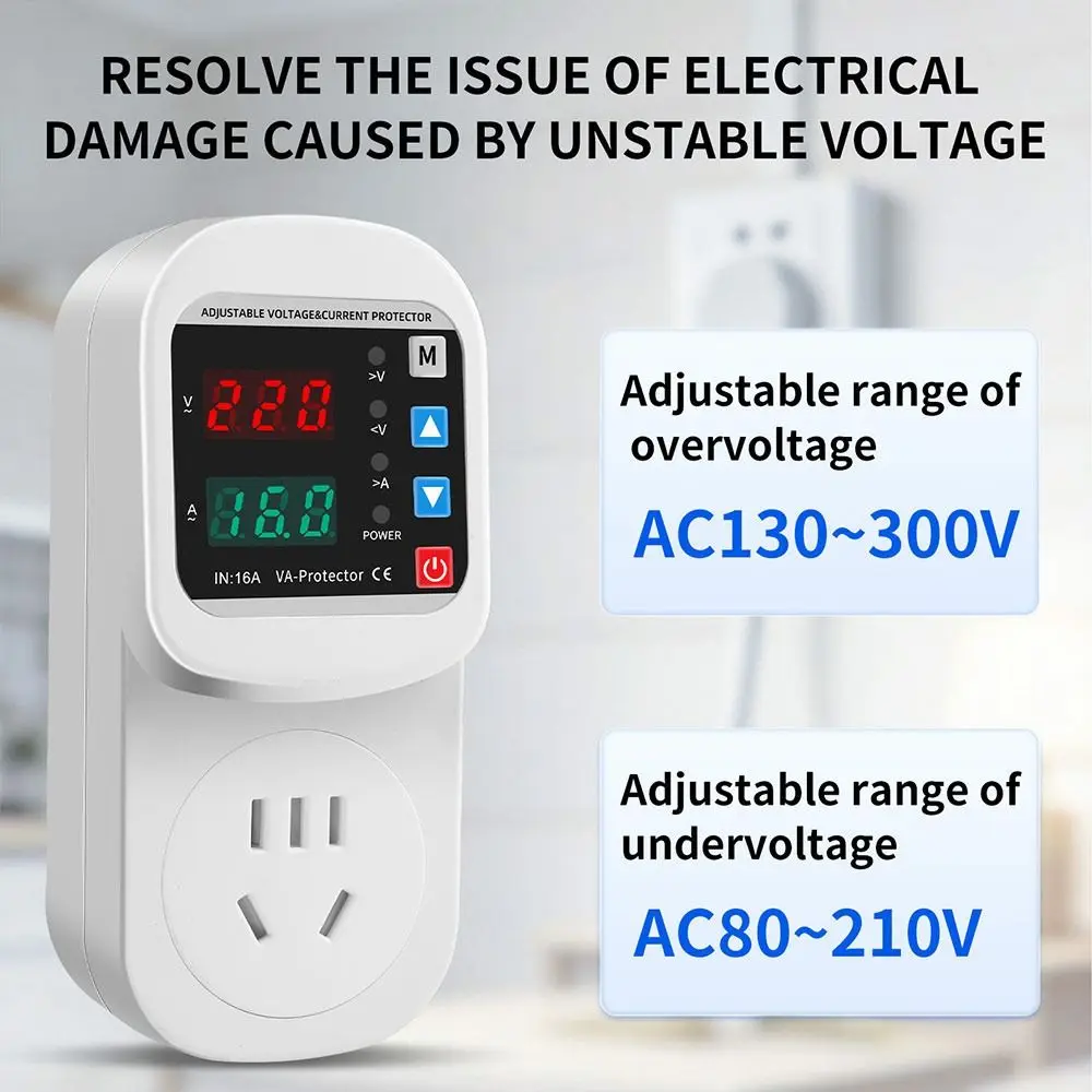Adjustable Protection Voltage Protector Socket Digital Display Automatic Reclosing Overvoltage Protector Overcurrent Protection