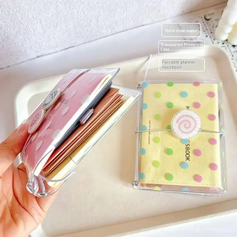 Porte-passeport imprimé à pois, 1 pièce, avec bande élastique transparente, étui de protection pour passeport, étui de protection transparent pour passeport, tendance