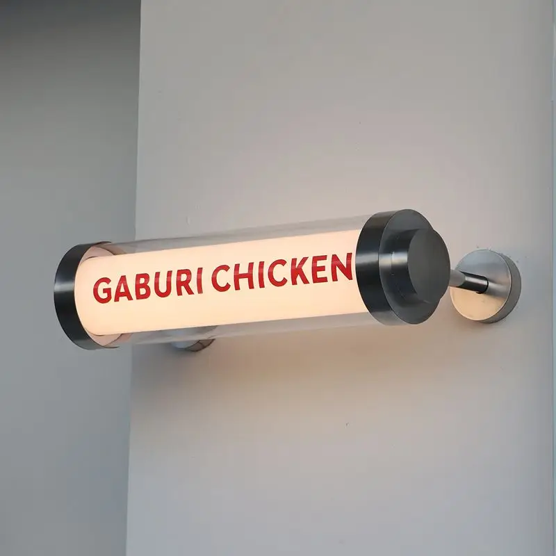 

luminous double-layer round tube LED billboard outdoor three-dimensional wall lamp