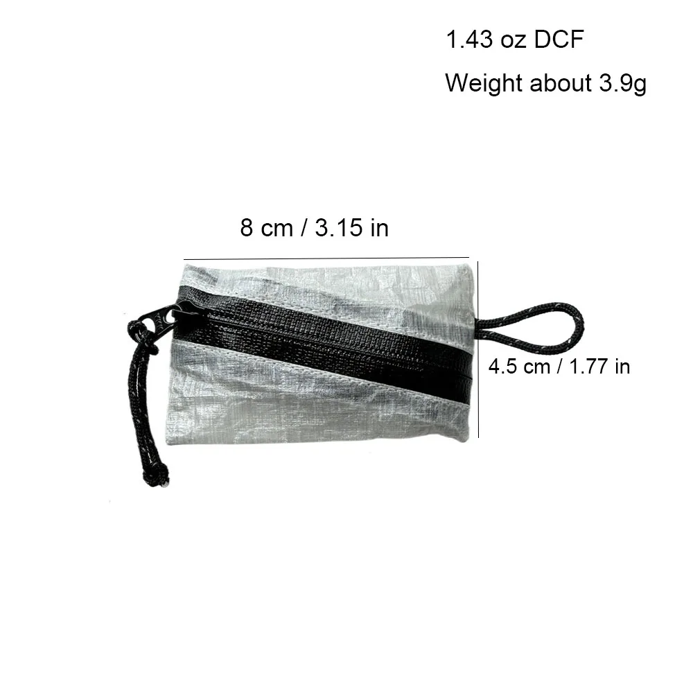 Trail Coin Pouch Ultralight 3.9g DCF 1.43 oz Mini YKK Zipper EDC Holder For Backpacking Travel