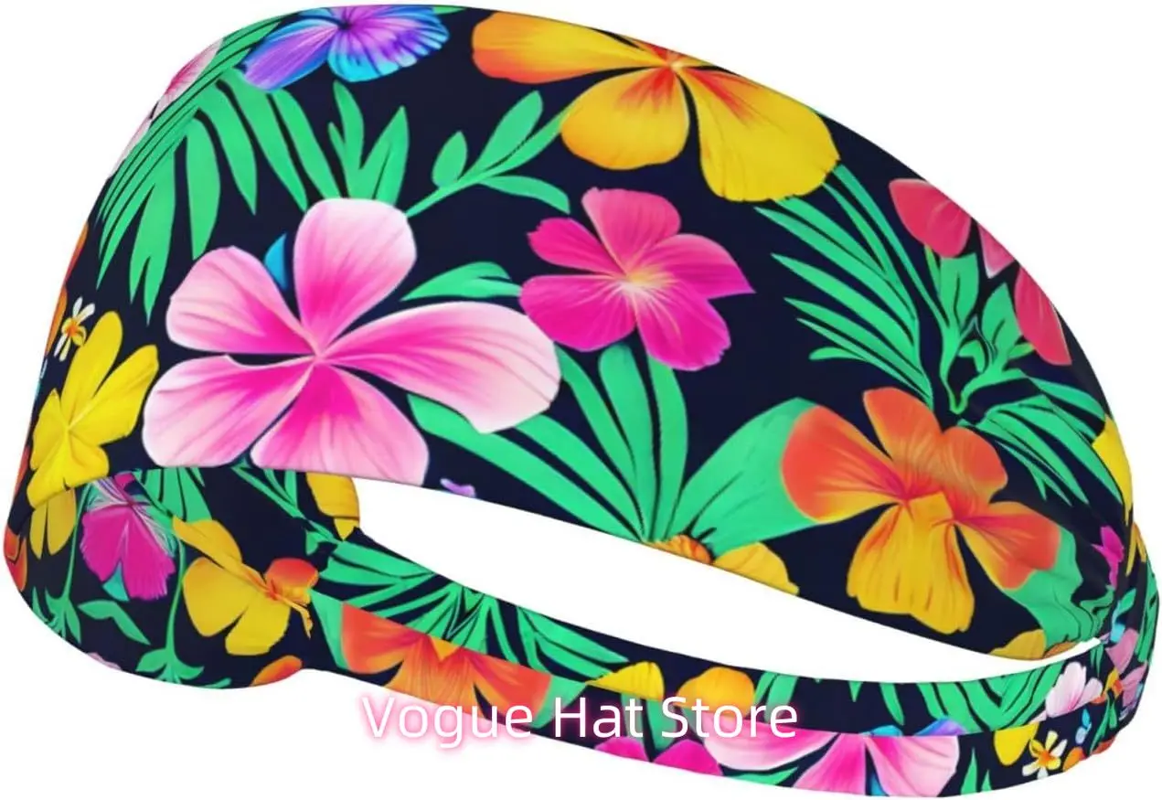 

Colorful Flowers Elastic Exercise Headband, Fitness Exercise Yoga Cycling Headband, Outdoor Sports Elastic Sweat-Absorbing Headb