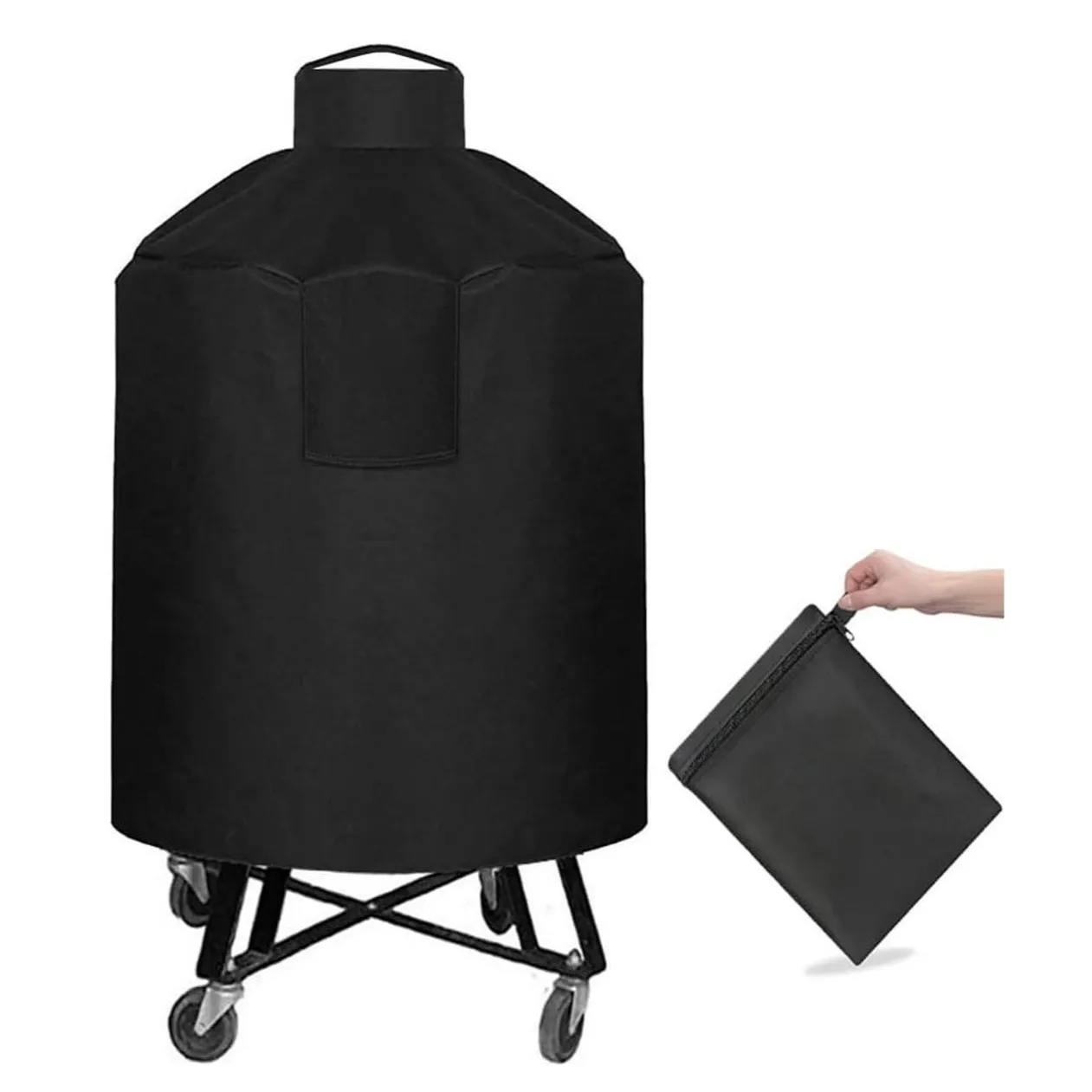 Barbecue Cover Round Grill Cover with Portable Outdoor Windproof Barbecue Grill Waterproof Cover Barbecue Grill Dustproof Cover