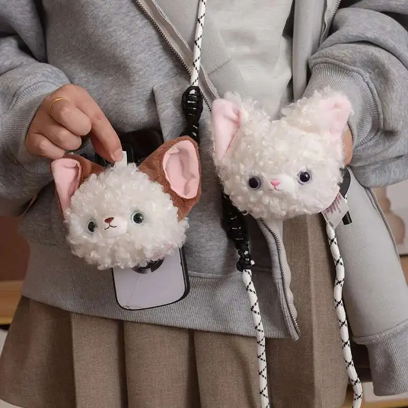 15cm Devon Cat Plush Coin Purse Messenger Bag Shoulder Bag Mobile Phone Back Clip Exquisite Gift Sweet Gift For Girls And Ladies