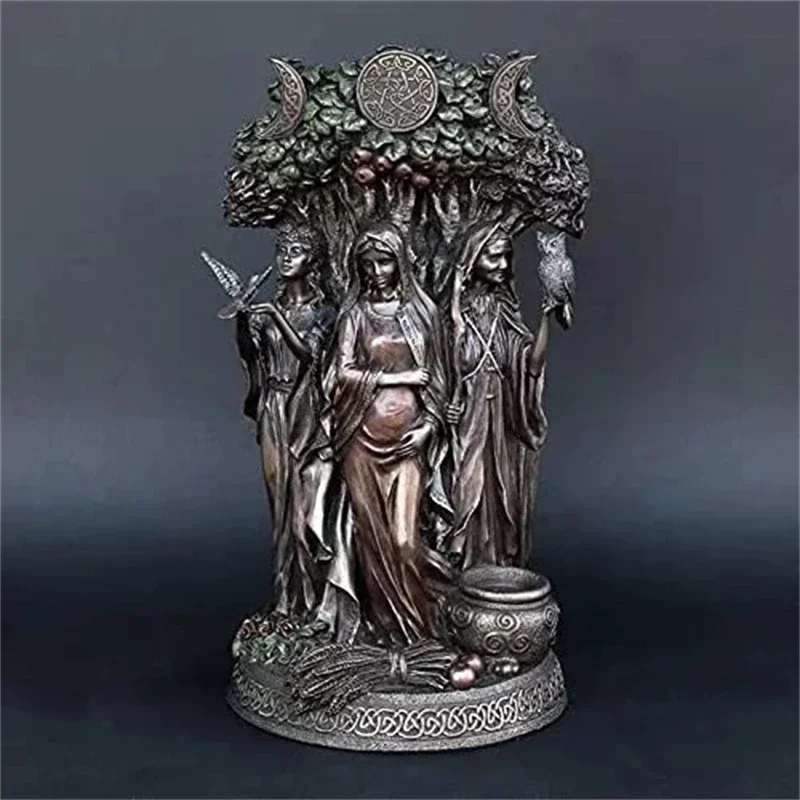 

Resin Art Greek Goddess Statue Figurine Ancient Greek Religious Hecate Goddess Sculpture Home Decor Ornament Miniatures Craft