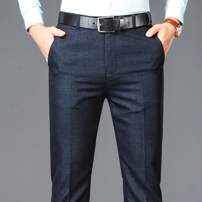 Neue Business Casual Anzug Hosen Männer Feste Hohe Taille Gerade Büro Formale Hosen Mens Klassische Stil Anzug Lange Hosen Plus größe