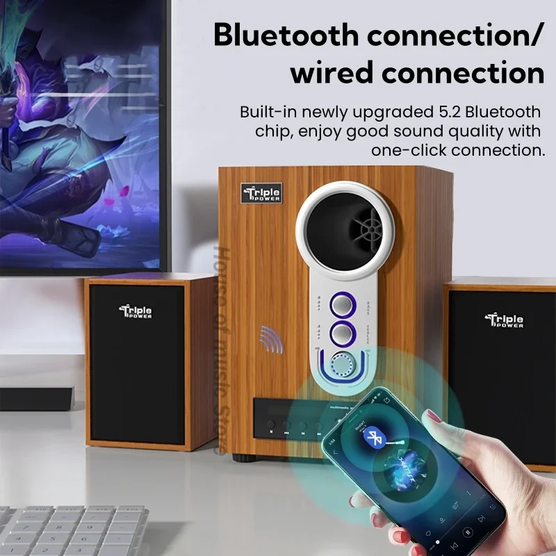 سوبر باس مع مكبر صوت رف كتب BT ، سكن خشبي ، هاي فاي المنزل ، كمبيوتر الوسائط المتعددة ، مزود طاقة USB ، صوت بلوتوث