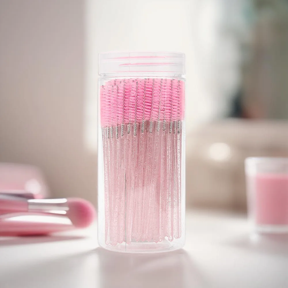 Wimpern- und Augenbrauenpinsel mit Behälter | Mascara-Zauberstab, Augenbrauenbürste und Wimpernkamm | für Wimpernverlängerungen und Make-up-Anwendung