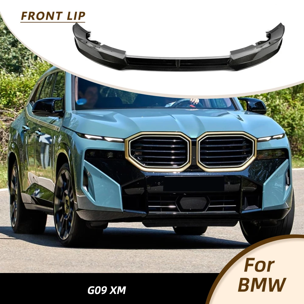 Car Front Bumper Lip for BMW G09 XM 2023-2025 Car Front Racing Body Kits Front Bumper Splitters Spoiler Chin Lip Carbon Fiber
