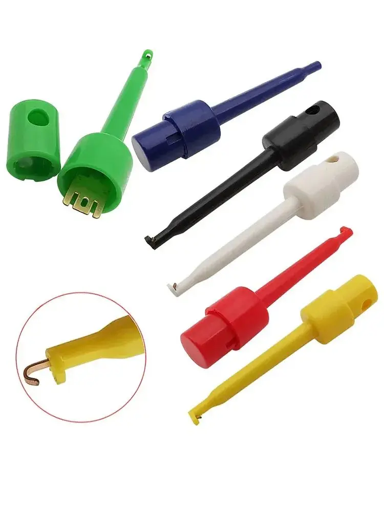 5 sztuk 58mm pojedynczy testowy hak zacisk zaciski krokodylkowe sondy testowe zacisk do testowania elektronicznego multimetr IC Grabber sondy haki — zdjęcie 2