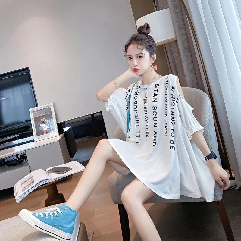 여성용 헐렁한 T 셔츠 반팔 여성 탑 고스 티 우아한 Kpop 기본 하라주쿠 패션 한국 streetwear 저렴한 옷 Y2k